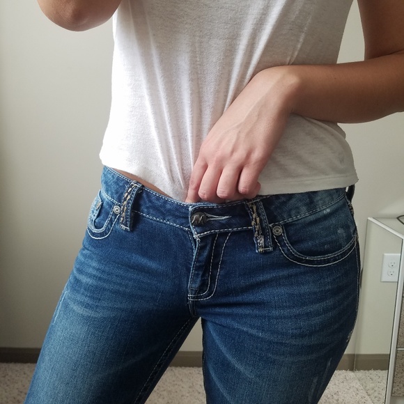 Boot Cut M Series Distressed Denim Stitch Low-rise - Picture 3 of 6